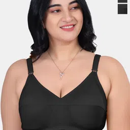 Souminie Pack Of 2 Pure Cotton Minimizer Bra Full Coverage Non Padded All Day Comfort-14