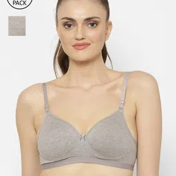 Floret Grey Melange Pack of 2 Bra Lightly Padded-41
