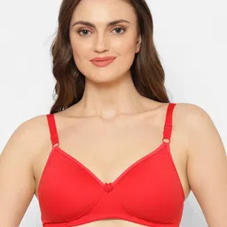 Floret Grey Melange & Red Set Of 2 Lightly Padded Seamless Push-Up Bra image 3