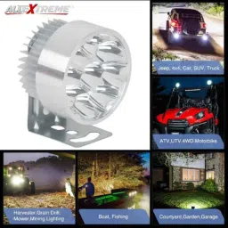 AllExtreme EX9SFS2 2 Pcs 9 LED 3 inch 9W Round Fog Light Lamp with Handlebar Switch Set image 4