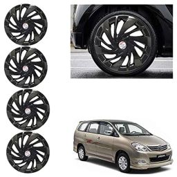 Auto Pearl 4 Pcs 15 inch ABS Black Car Wheel Cover Set for Toyota Innova 2005 &a; 2012, WCBLK036-picture-3