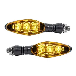 Miwings Universal Motorcycle Bright Led Amber Turn Signal Light Indicator Brake Lamps For All Bike Bike ( Pack Of 2, Color Amber )-45
