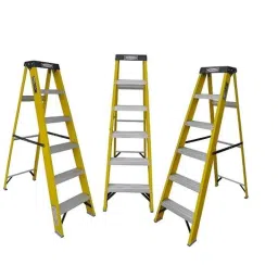 Ladderman 5 Step FRP Fiber Glass Yellow Electrical Shock Proof Safety Ladder, LMT-2105-image-58