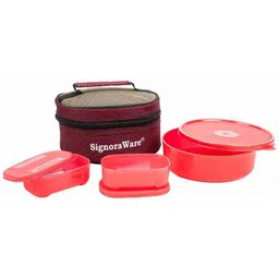 Signoraware Wine Red Classic Lunch Box Set with Bag, 501-picture-46