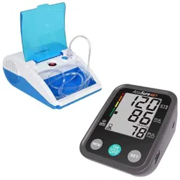 AccuSure Compressor Nebulizer Machine &a; Automatic Digital BP Monitor Combo, XLN1-34