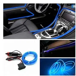 Kozdiko 12V 5m Plastic Ice Blue Cold Roll Car Interior Strip Light for Ford Ecosport-picture-0