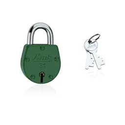 Link 48mm Iron Coloured Padlock with Brass Lever, 2 Silver Keys &a; Free Key Hanger, No.31 (Pack of 10)-picture-24