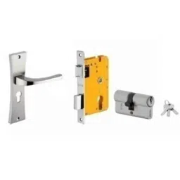 Dorset HL Series Divine 60mm Stainless Steel Silver Chrome Finish Door Handle Lock Set with Both Side Key Cylinder (Pack of 3)-image-51