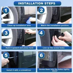 SureStrive 4 Pcs PVC Cup Type Front &a; Rear Mud Flap Set for Honda Amaze Type-1 Model image 3