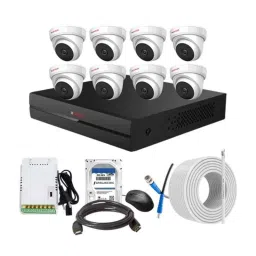 CP Plus 2.4MP Full HD Audio Indoor &a; Outdoor CCTV Combo Kit with 8Ch DVR, 8 Dome Camera, 8Ch SMPS, 70m Copper Cable, 1TB HDD &a; Connectors-53