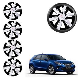 Auto Pearl 4 Pcs 15 inch ABS Black &a; White Car Wheel Cover Set for Toyota Glanza-picture-12