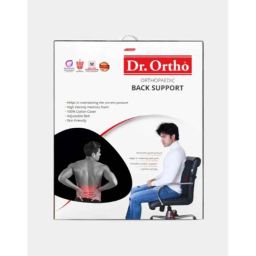 Dr Ortho Memory Foam Orthopedic Black Back Support, DSDRBACKRESTMM, Size: Universal image 4