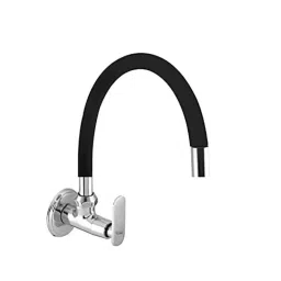 Spazio SmartBuy Mirage Brass Chrome Finish Sink Cock with Flexible Swivel Spout &a; Wall Flange-picture-49