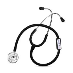 Dr Odin Single Head Dual Tube Black Stethoscope with Aluminium Chestpiece, Brass Frame, Free Diaphragm &a; Ear Plug-19