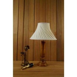 Tucasa Mango Wood Tan Table Lamp with 12 inch Polycotton Off White Conical Shade, WL-218-picture-14