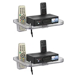Drizzle 28x20x16cm Transparent Plastic Set Top Box Shelve (Pack of 2)-picture-18