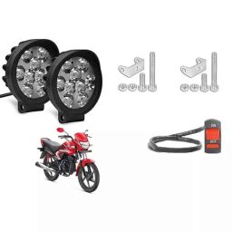 Cartronics 9 Round Cap Led Fog Light with On/Off Switch for Honda Dream Yuga Set Of 2 Pcs, CAR-KSO1TM-picture-3