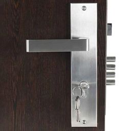 Homexpert Lumbretta 10 inch 60mm Stainless Steel Silver Cylindrical Plate Both Side Key Mortise Door Lock Set-image-58