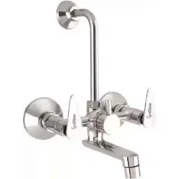 Tapglow Paan 1.5cm 8lpm Brass Chrome Finish Silver Wall Mixer with L-Bend-33