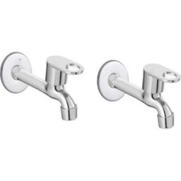 IRIS MAX Brass Chrome Finish Long Body Bib Cock (Pack of 2)-83