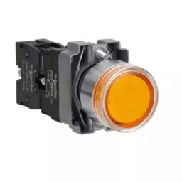 Schneider Electric 24V AC/DC Yellow Illuminated Push Button with Integral LED Spring Return Flush, XB2BW35B1C-11