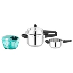 Atalso 3 &a; 2 Litre Stainless Steel Stainless Steel Regular Tri Ply Cooker &a; 450ml Chopper Combo (Pack of 5)-picture-24