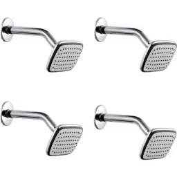 Prestige Dolphin 4 inch Brass Chrome Finish Rain Flow Shower Head with 9 inch Arm (Pack of 4)-44