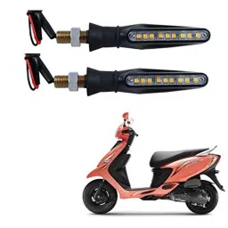 Kozdiko 4 Pcs Plastic Front &a; Rear Side Sleek Yellow Bike Indicator Set for TVS Zest-picture-18
