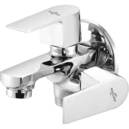 Neelkund Arya Brass Silver Chrome Finish 2-in-1 Bib Tap with Twin Elbow Valve-image-20