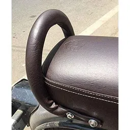 AOW Backrest Support Pillion Brown Cushion Back Rest Full Black Bar for Royal Enfield Models RE-07-image-2
