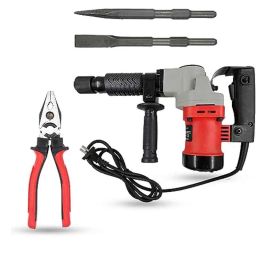 Hillgrove 1200W Demolition Hammer Concrete Breaker with 2 Bits &a; 8 inch Plier, HGCM1391-15