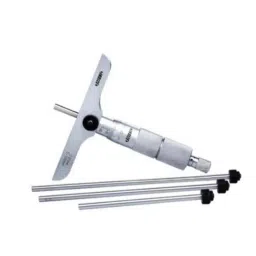Insize Depth Micrometer Base: 3.996x0.669 inch, Range: 0-300 mm, 3241-300-42