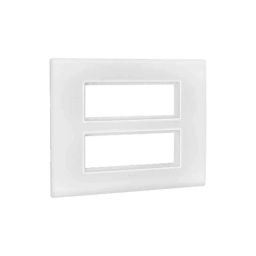 Legrand Allzy 16 Module Polycarbonate Glossy White Cover Plate with Frame, 681309-picture-0