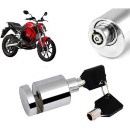 Auto Pearl Stainless Steel Silver Heavy Duty Anti Theft Motorcycle Disc Brake Lock, Lock-350-20