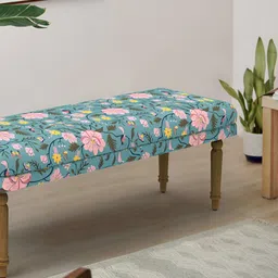 Chumbak Teal & Pink Fabric Lounge Chair-image-28