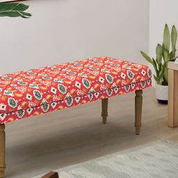 Chumbak Red Printed Rectangle Nawaab Bench-image-75