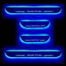 SureStrive 4 Pcs Acrylic Black Car Door Footstep Sill Scuff Plate Set with Blue LED for Maruti Suzuki Grand Vitara All Model-picture-45