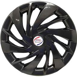 Auto Pearl 4 Pcs 15 inch Black ABS Press Type Hubcap Wheel Cover Set with Retention Ring for All Cars WCBLK46-image-73