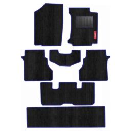 Elegant Cord Black &a; Blue Carpet Car Mat Set for Kia Carens-picture-32