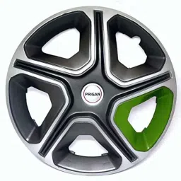 Prigan 4 Pcs 16 inch Polypropylene Grey, Silver &a; Green Press Fitting Car Wheel Cover Set for Hyundai Creta-picture-18