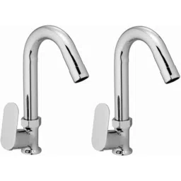 Fastgear Onyx Brass Chrome Finish Deck Mounted Swan Neck Tap (Pack of 2)-image-15