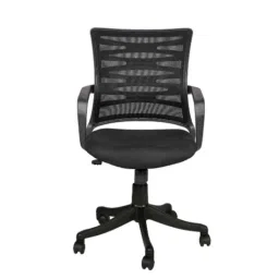Woodbonds Finland Mesh Black Medium Back Executive Office Chair, COMFM-100005-BLK-17