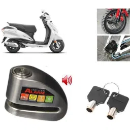 Auto Pearl Steel Black Anti-Theft Alarm Disc Brake Lock for Duet 125 CC BS6, Lock_191-picture-37