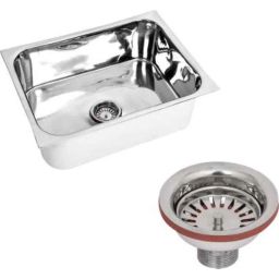 Renvox 24x18 inch Glossy Silver Stainless Steel Bowl Kitchen Vessel Sink with SS Coupling-image-35