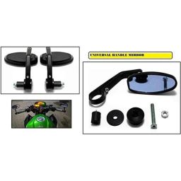 Meenu Arts Handle Bar End Side Mirror Rear View Ovel Mirror for TVS Apache RTR 250 (Set of 2)-13