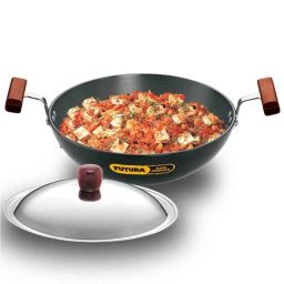 Hawkins Futura 1.5 Litre 22cm Hard Anodized Round Bottom Deep Kadhai with Lid, AK 15S (Pack of 5)-picture-1