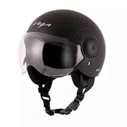 Vega ATOM DX ABS Dull Black Open Face Helmet, Size: Medium-picture-16