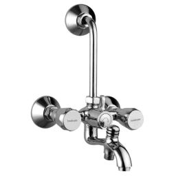 Hindware Classik Chrome Brass 3 In 1 Wall Mixer with Provision for Over Head &a; Hand Shower, F200022-17