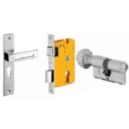 Dorset HL Series Remus 60mm Stainless Steel Silver Chrome Finish Door Handle Lock Set with Coin &a; Knob (Pack of 3)-picture-32