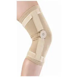 Kudize Cotton Tubular Hinged Beige Knee Cap, Size: L-45